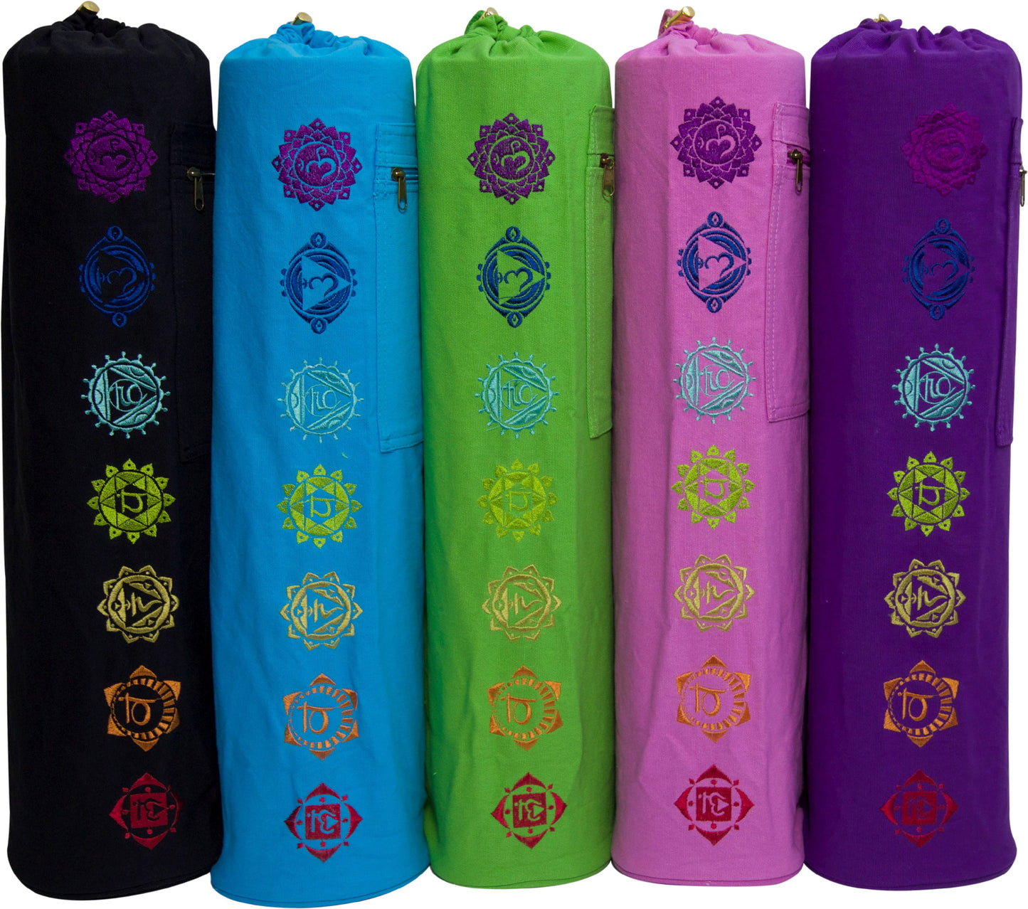 7 Chakra Exercise Yoga Mat Bag W/ Cargo Pocket - Green (MAT IS NOT INCLUDED