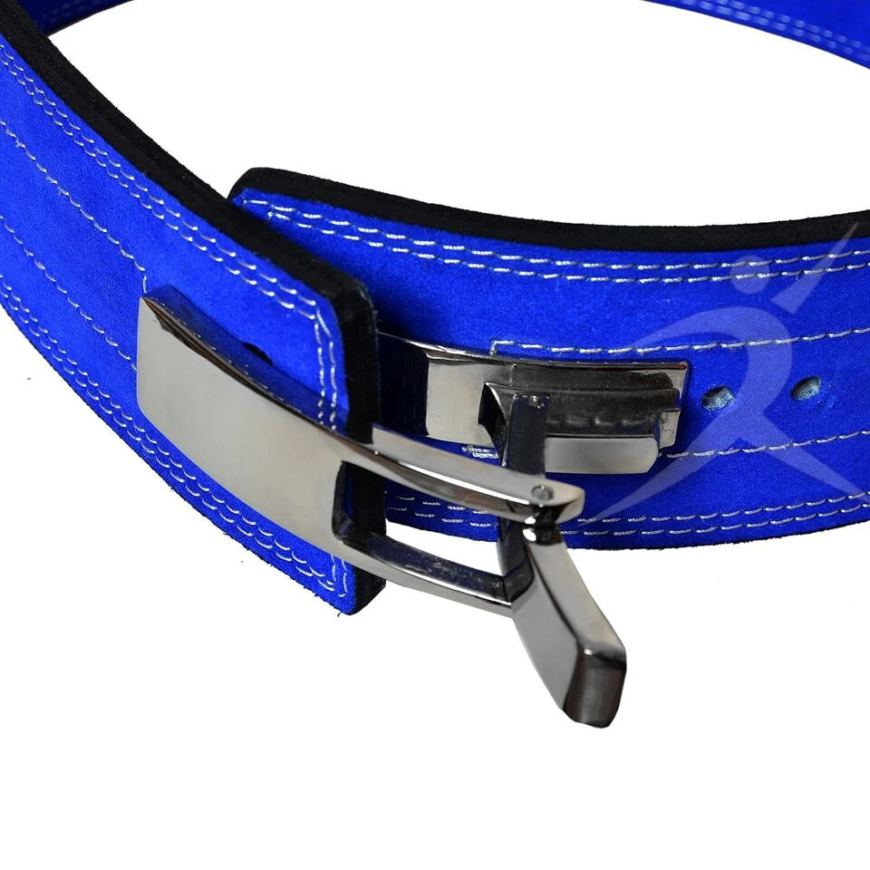 ™ Weight Power Lifting Leather Lever Pro Belt Gym Training Blue Xtra Small