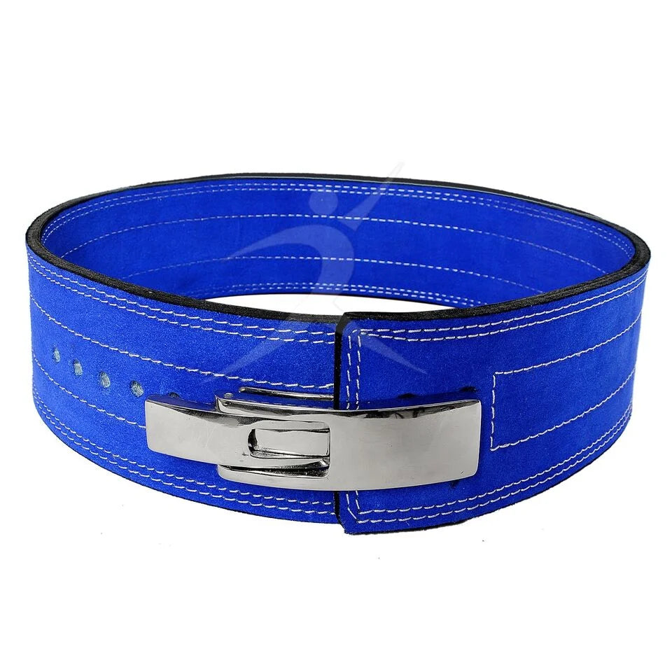 ™ Weight Power Lifting Leather Lever Pro Belt Gym Training Blue Xtra Small